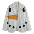 Snowman Face Print Men's Blazer