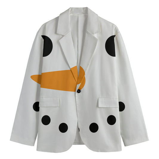 Snowman Face Print Men's Blazer