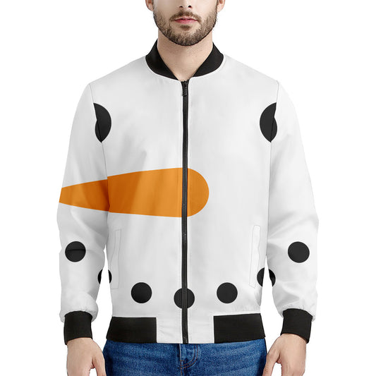 Snowman Face Print Men's Bomber Jacket