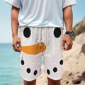 Snowman Face Print Men's Cargo Shorts