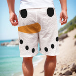 Snowman Face Print Men's Cargo Shorts