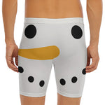 Snowman Face Print Men's Long Boxer Briefs