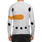 Snowman Face Print Men's Long Sleeve Rash Guard