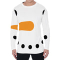 Snowman Face Print Men's Long Sleeve T-Shirt