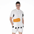 Snowman Face Print Men's Romper