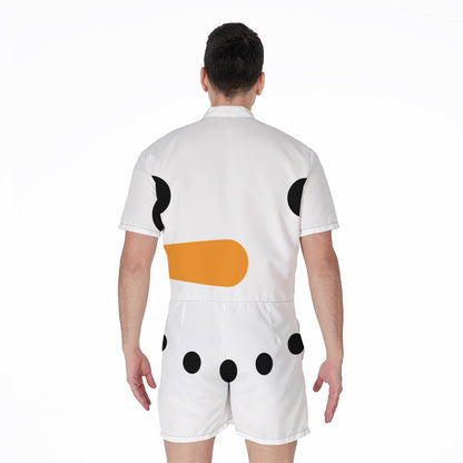 Snowman Face Print Men's Rompers