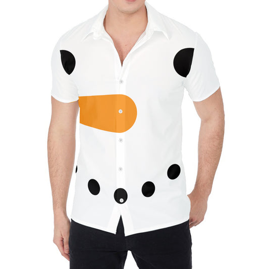 Snowman Face Print Men's Shirt