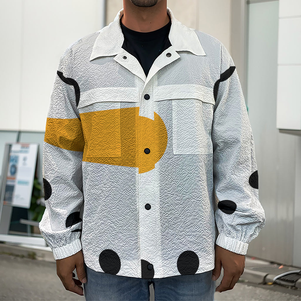 Snowman Face Print Men's Shirt Jacket