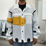 Snowman Face Print Men's Shirt Jacket