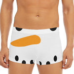Snowman Face Print Men's Short Boxer Briefs