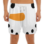 Snowman Face Print Men's Split Running Shorts