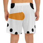 Snowman Face Print Men's Split Running Shorts