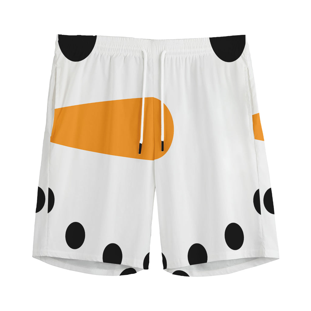 Snowman Face Print Men's Sports Shorts