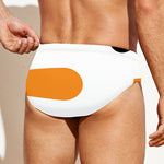 Snowman Face Print Men's Swim Briefs