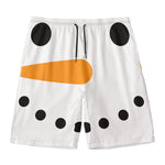 Snowman Face Print Men's Swim Trunks