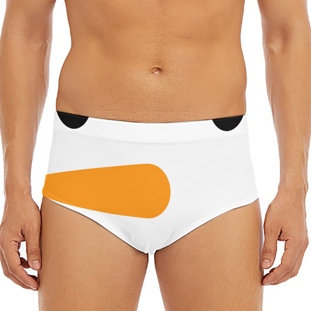 Snowman Face Print Men's Triangle Swim Briefs