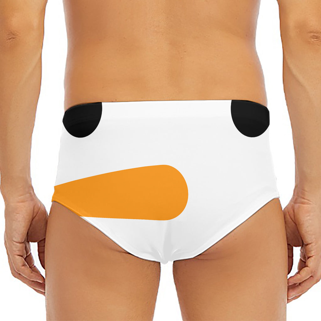 Snowman Face Print Men's Triangle Swim Briefs
