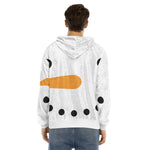 Snowman Face Print Men's Velvet Pullover Hoodie