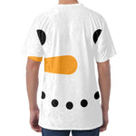 Snowman Face Print Men's Velvet T-Shirt