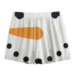 Snowman Face Print Mesh Shorts