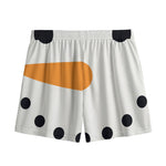 Snowman Face Print Mesh Shorts