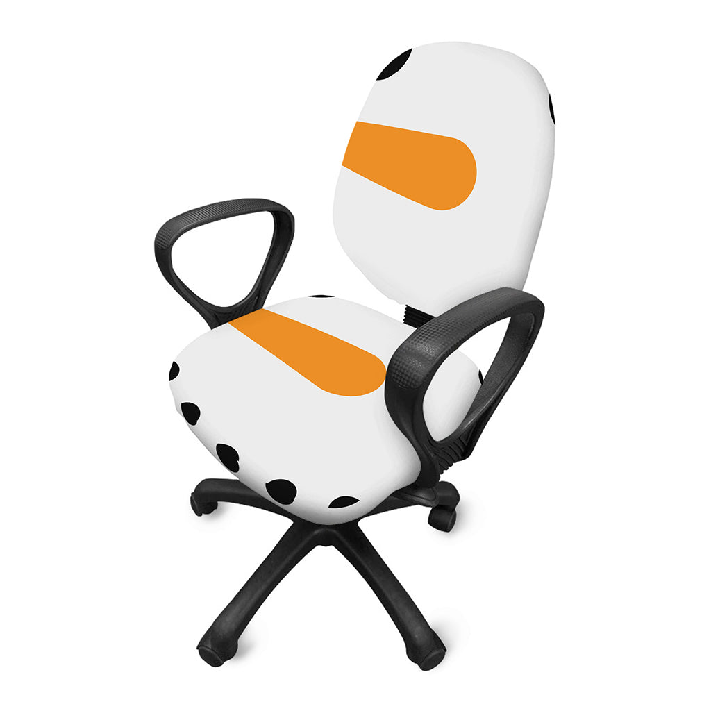 Snowman Face Print Office Chair Cover