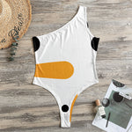 Snowman Face Print One Shoulder Bodysuit