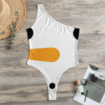 Snowman Face Print One Shoulder Bodysuit