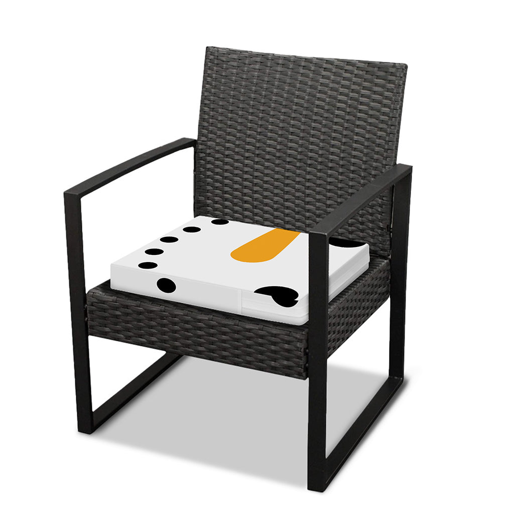 Snowman Face Print Outdoor Seat Cushion Cover