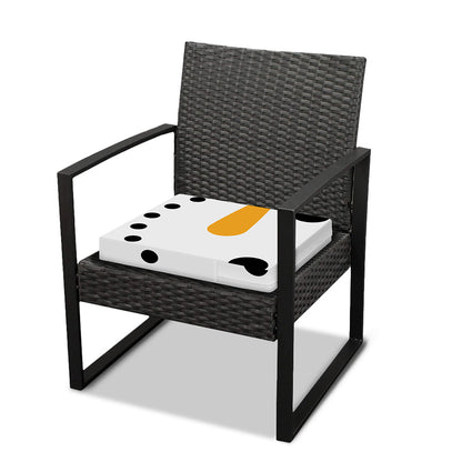 Snowman Face Print Outdoor Seat Cushion Cover