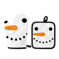 Snowman Face Print Oven Mitt And Pot Holder Set