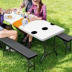 Snowman Face Print Picnic Table Cover