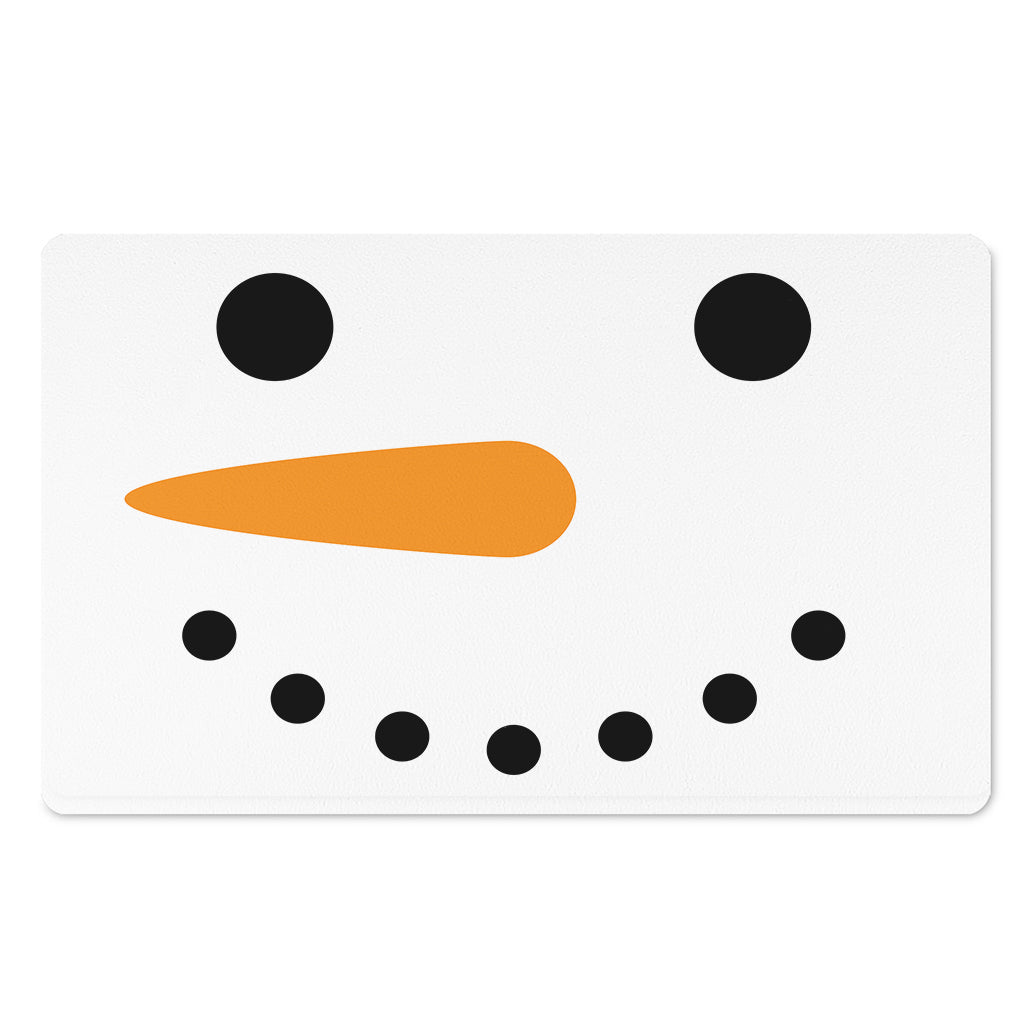 Snowman Face Print Polyester Doormat