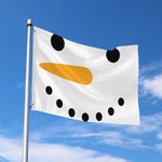 Snowman Face Print Polyester Flag