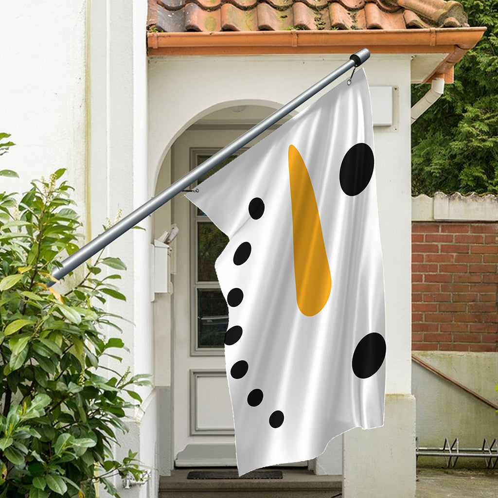 Snowman Face Print Polyester Flag