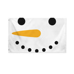 Snowman Face Print Polyester Flag