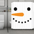 Snowman Face Print Polyester Shower Curtain
