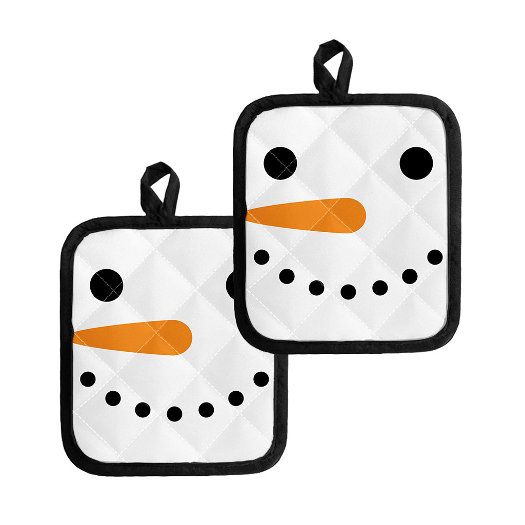 Snowman Face Print Pot Holders