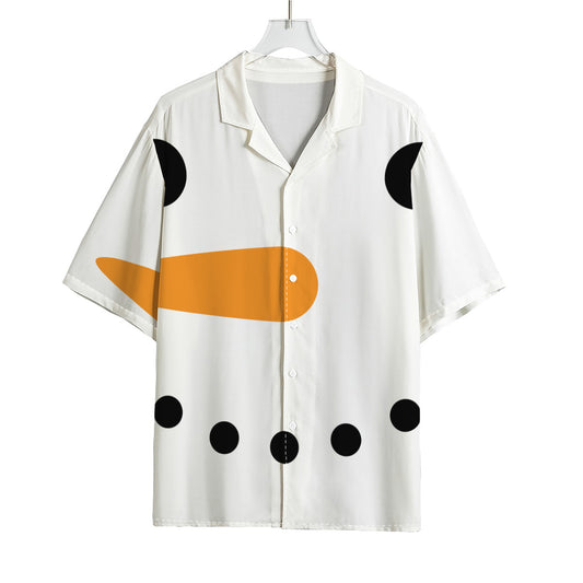 Snowman Face Print Rayon Hawaiian Shirt