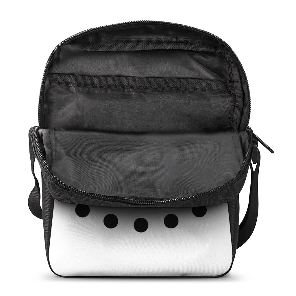 Snowman Face Print Rectangular Crossbody Bag