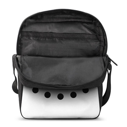 Snowman Face Print Rectangular Crossbody Bag