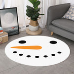 Snowman Face Print Round Rug