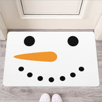 Snowman Face Print Rubber Doormat
