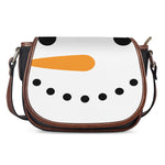 Snowman Face Print Saddle Bag