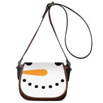Snowman Face Print Saddle Bag