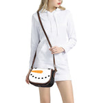 Snowman Face Print Saddle Bag