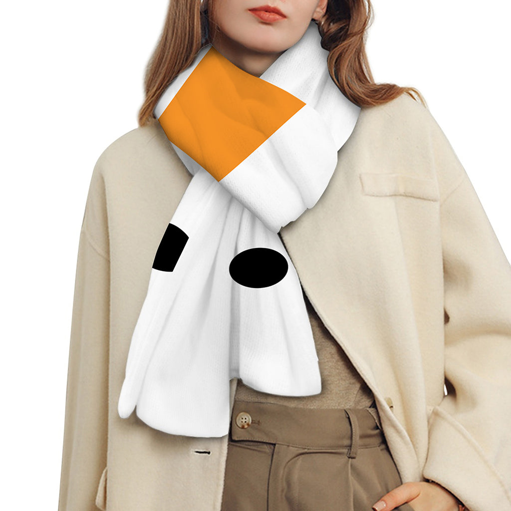 Snowman Face Print Scarf