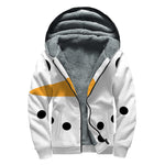 Snowman Face Print Sherpa Lined Zip Up Hoodie