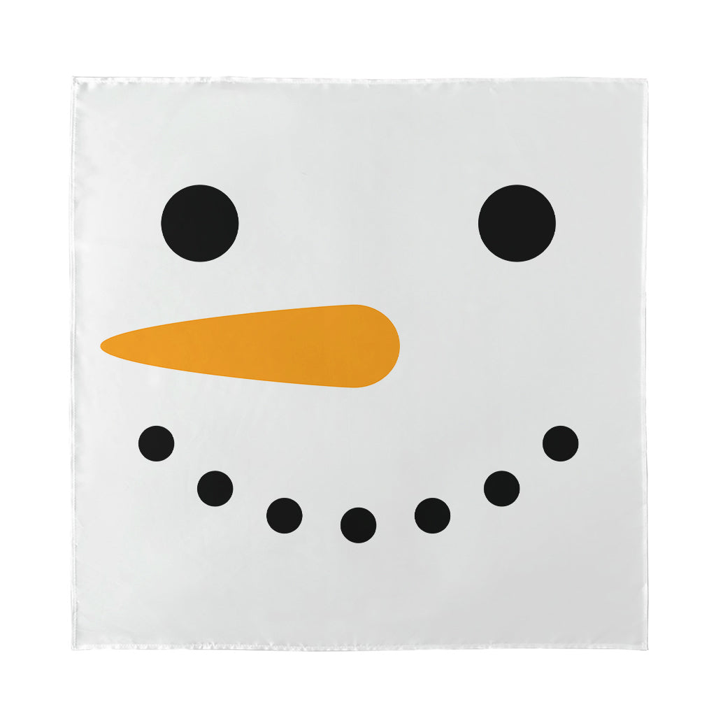 Snowman Face Print Silk Bandana