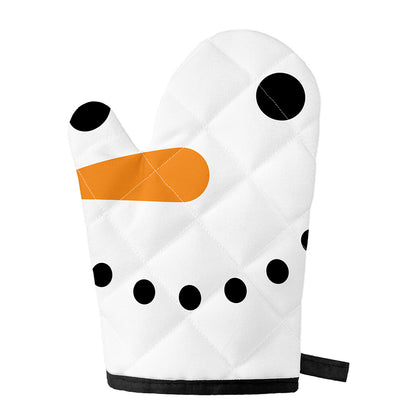 Snowman Face Print Single Oven Mitt